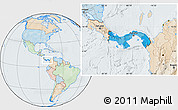 Political Location Map of Panama, lighten
