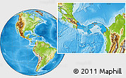 Political Location Map of Panama, physical outside