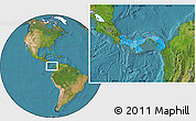 Political Location Map of Panama, satellite outside