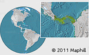 Satellite Location Map of Panama, lighten, desaturated, land only