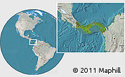 Satellite Location Map of Panama, lighten, semi-desaturated, land only