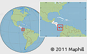 Savanna Style Location Map of Panama, highlighted continent, within the entire continent