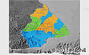 Political 3D Map of Los Santos, darken, desaturated