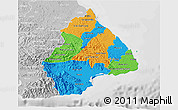 Political 3D Map of Los Santos, lighten, desaturated
