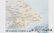 Shaded Relief 3D Map of Los Santos, semi-desaturated