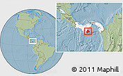 Savanna Style Location Map of Los Santos, highlighted country, within the entire country, hill shading