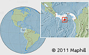 Savanna Style Location Map of Los Santos, highlighted country, hill shading