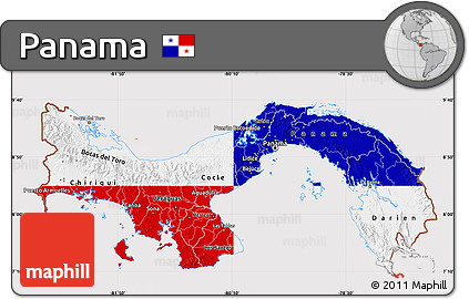 Flag Map of Panama, flag aligned to the middle