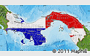 Flag Map of Panama, satellite outside, bathymetry sea