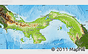 Physical Map of Panama, darken, land only