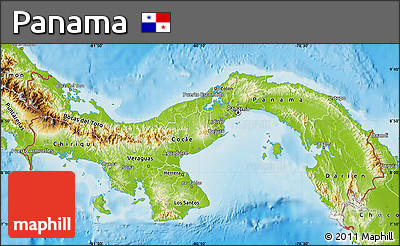 Physical Map of Panama