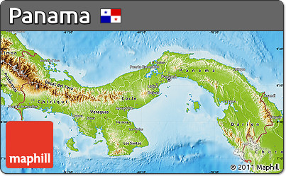 Physical Map of Panama
