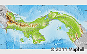 Physical Map of Panama, lighten, desaturated, land only