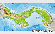 Physical Map of Panama, lighten, semi-desaturated, land only