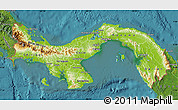 Physical Map of Panama, satellite outside