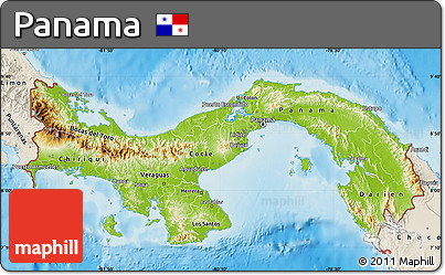Physical Map of Panama, shaded relief outside