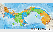 Political Map of Panama, shaded relief outside