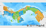 Political Map of Panama, single color outside, bathymetry sea