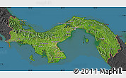Satellite Map of Panama, darken, desaturated, land only