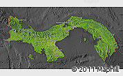 Satellite Map of Panama, darken, desaturated