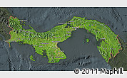 Satellite Map of Panama, darken, semi-desaturated