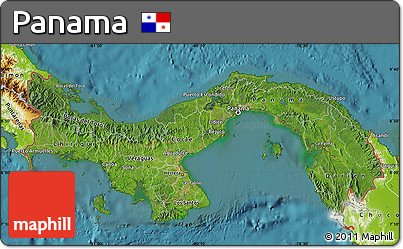 Satellite Map of Panama, physical outside, satellite sea