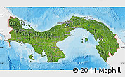 Satellite Map of Panama, single color outside, bathymetry sea, shaded relief sea