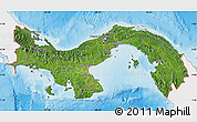 Satellite Map of Panama, single color outside, shaded relief sea