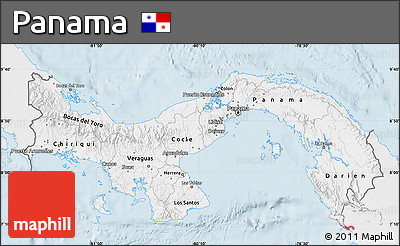 Silver Style Map of Panama, single color outside