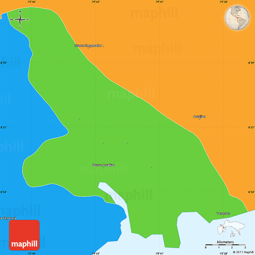 Political Simple Map of Arraijan