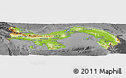 Physical Panoramic Map of Panama, darken, desaturated