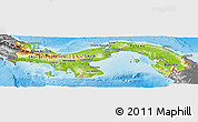 Physical Panoramic Map of Panama, desaturated, land only