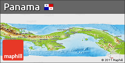 Physical Panoramic Map of Panama