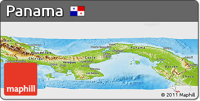 Physical Panoramic Map of Panama