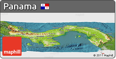 Physical Panoramic Map of Panama, satellite outside