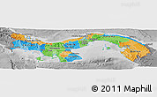 Political Panoramic Map of Panama, desaturated