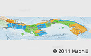 Political Panoramic Map of Panama, lighten