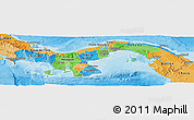 Political Panoramic Map of Panama, political shades outside