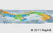 Political Panoramic Map of Panama, semi-desaturated