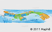 Political Panoramic Map of Panama, single color outside