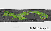 Satellite Panoramic Map of Panama, darken, desaturated