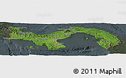 Satellite Panoramic Map of Panama, darken, semi-desaturated