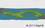 Satellite Panoramic Map of Panama, desaturated, land only