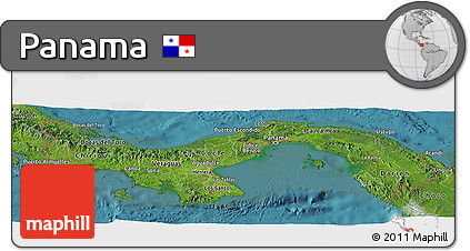 Satellite Panoramic Map of Panama