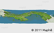 Satellite Panoramic Map of Panama, lighten, land only