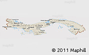 Shaded Relief Panoramic Map of Panama, cropped outside