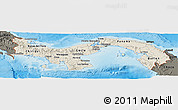 Shaded Relief Panoramic Map of Panama, darken, land only