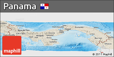 Shaded Relief Panoramic Map of Panama