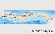 Shaded Relief Panoramic Map of Panama, single color outside