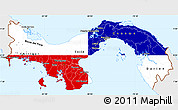 Flag Simple Map of Panama, single color outside, flag aligned to the middle